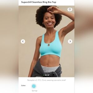 Aerie Superchill Seamless Ring Bra Top in Blue